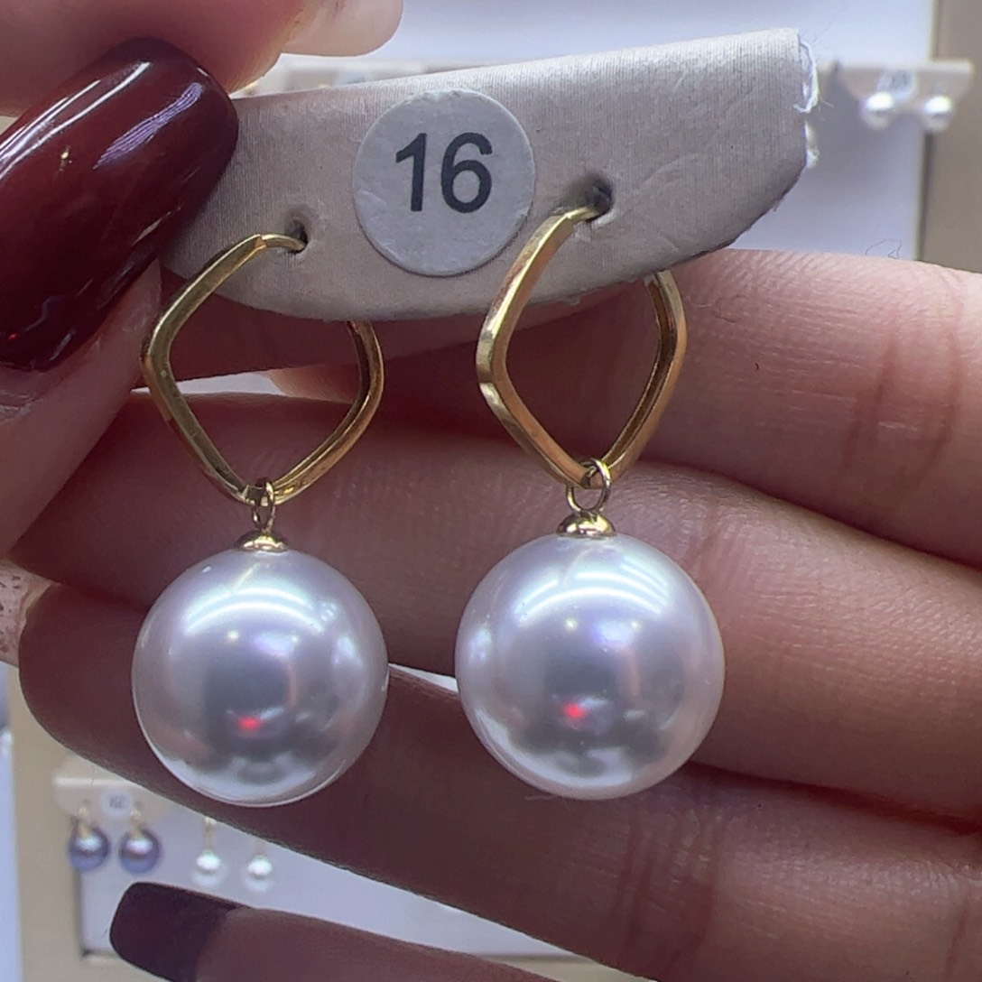 淡水珍珠耳饰18K金镶嵌