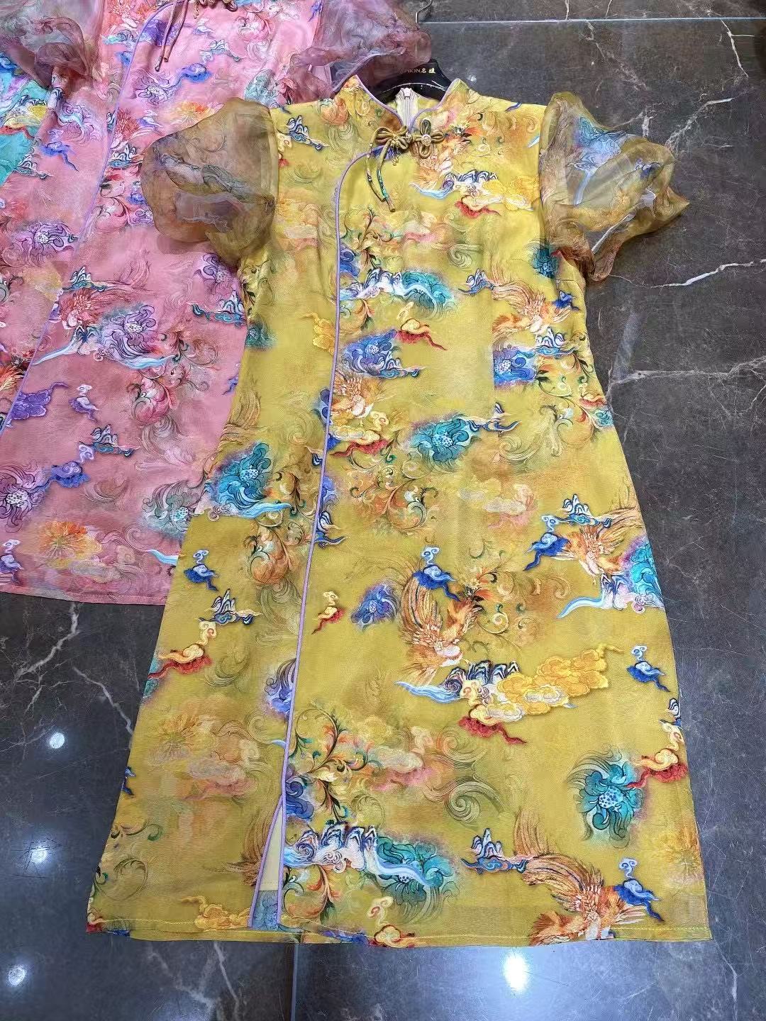 新中式收腰显瘦连衣裙