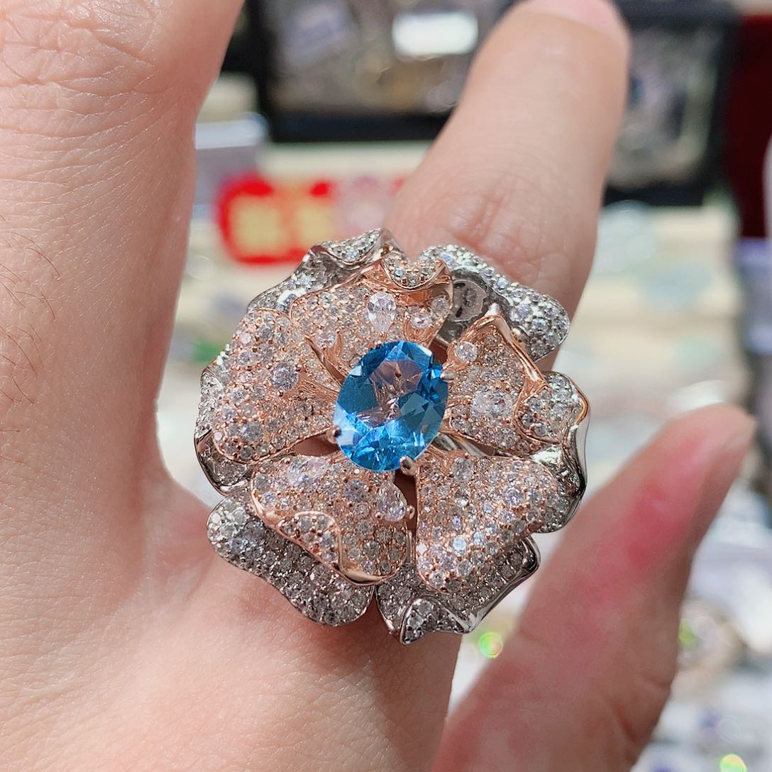 橄榄石戒指银S925镶嵌