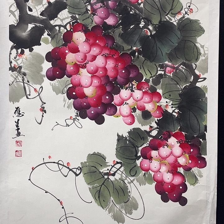国画四尺三开作品