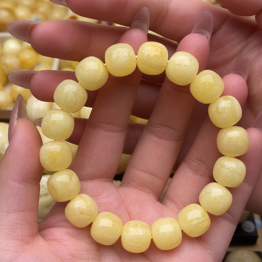 蜜蜡未镶嵌裸石蜜蜡蜜蜡手串精工同料微瑕卡十三