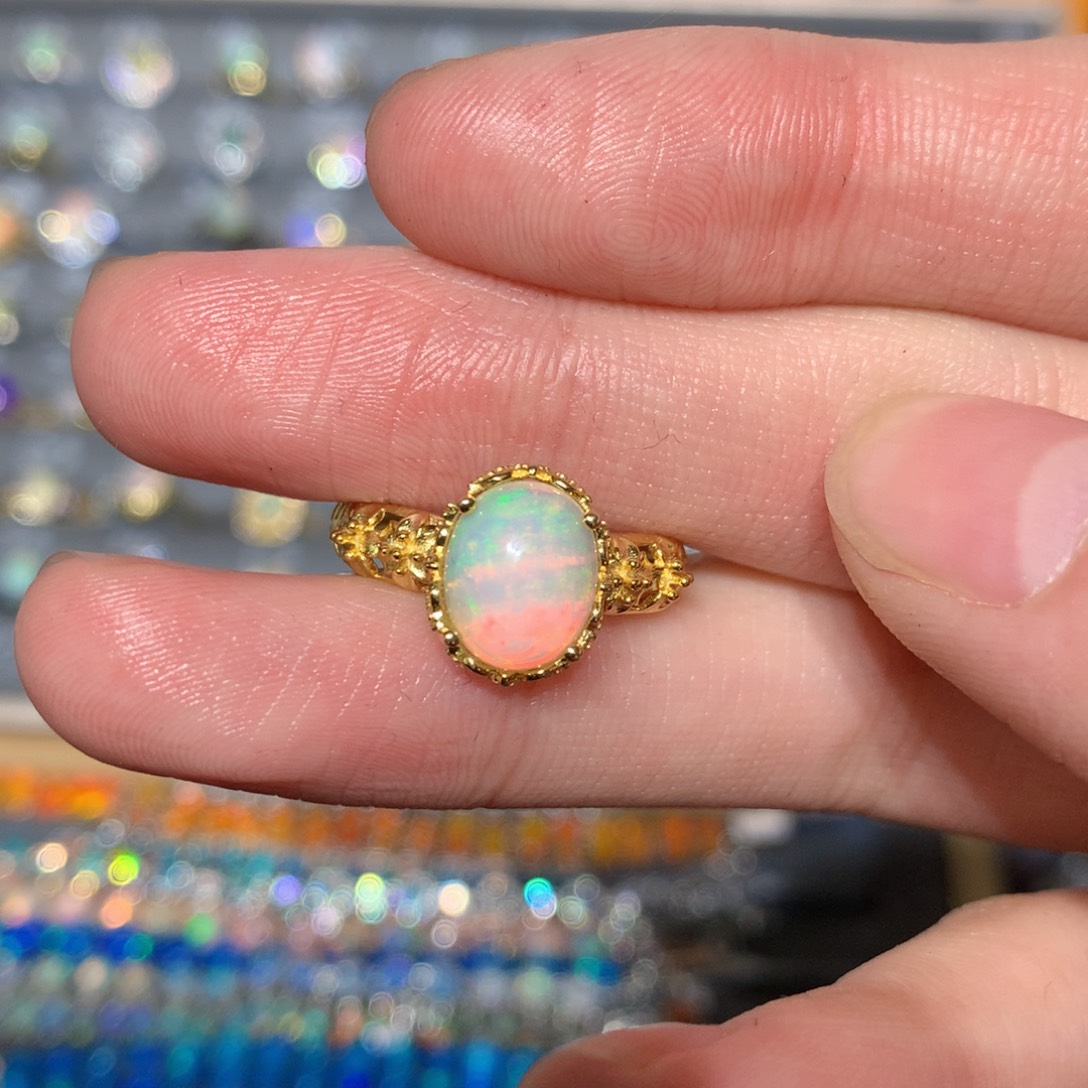 银S925镶嵌欧泊戒指t