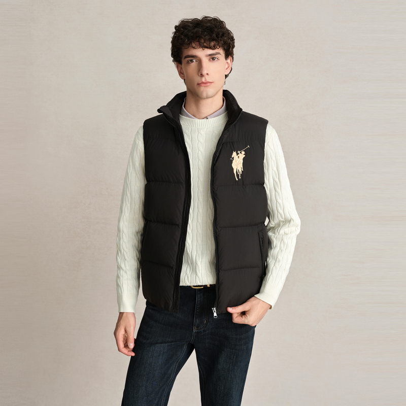 【抗风保暖】POLOWALK25新款男时尚休闲保暖加厚羽绒马甲百搭减龄