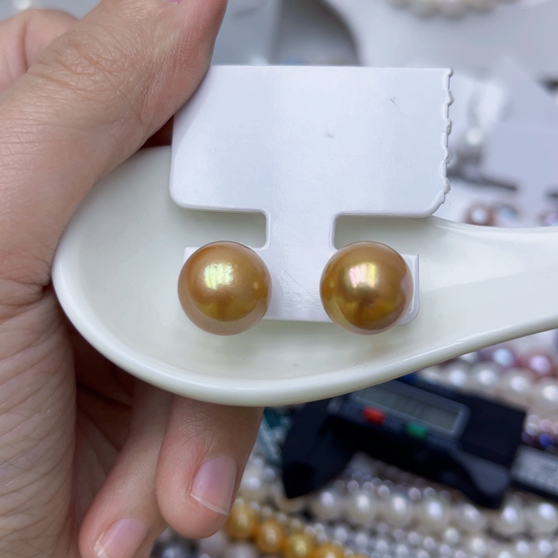 淡水珍珠耳饰银S925镶嵌