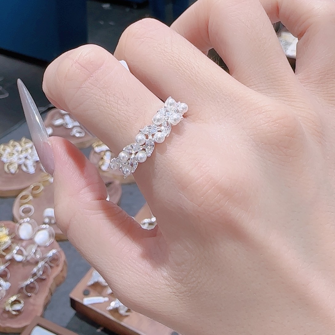 锆石铜合金925银戒指