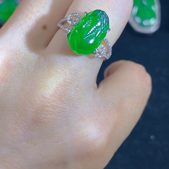 翡翠银S925镶嵌吊坠(不含链)