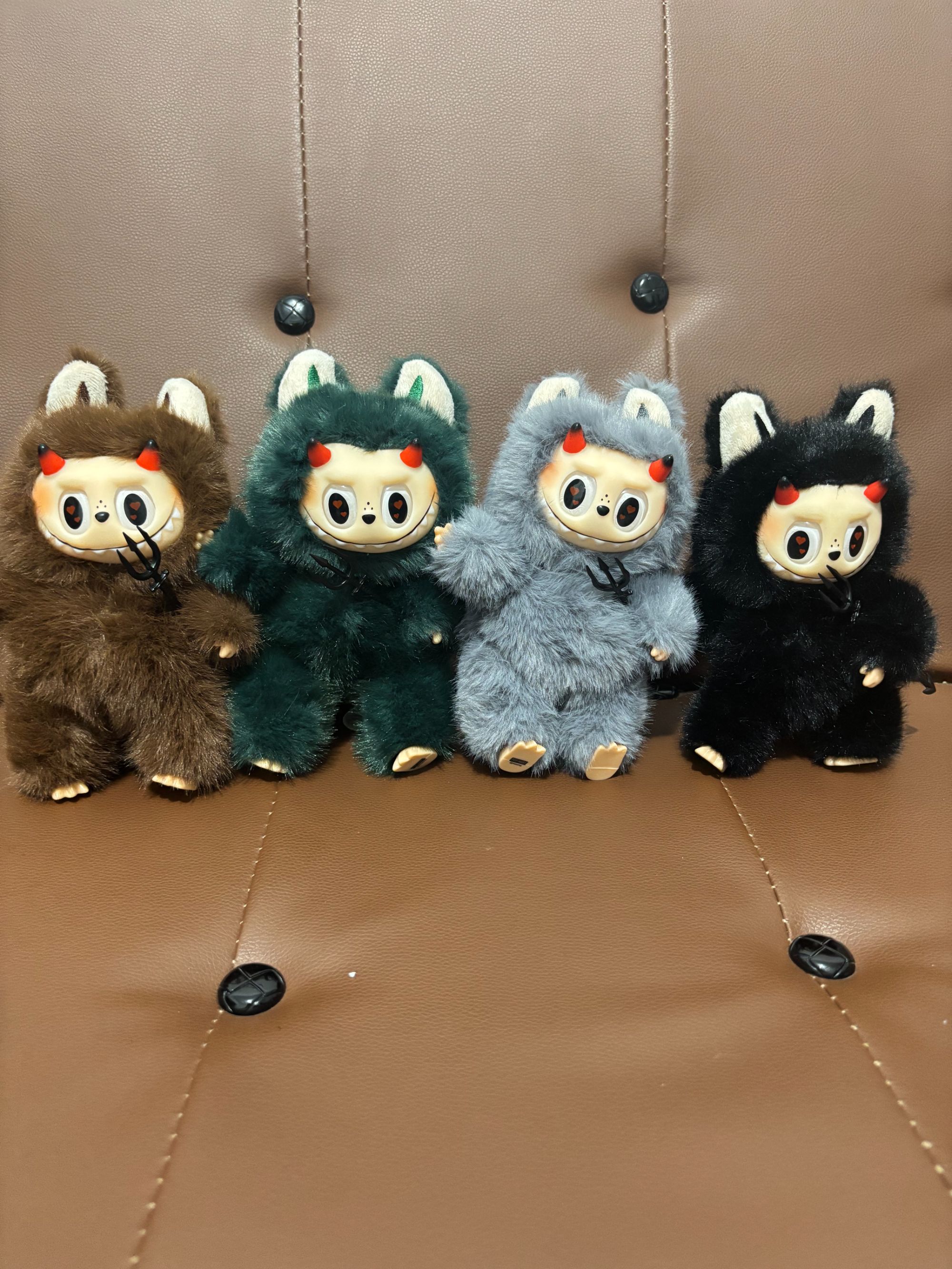 【国版】高品质labubu搪胶怪兽小首领毛绒公仔挂件摆件