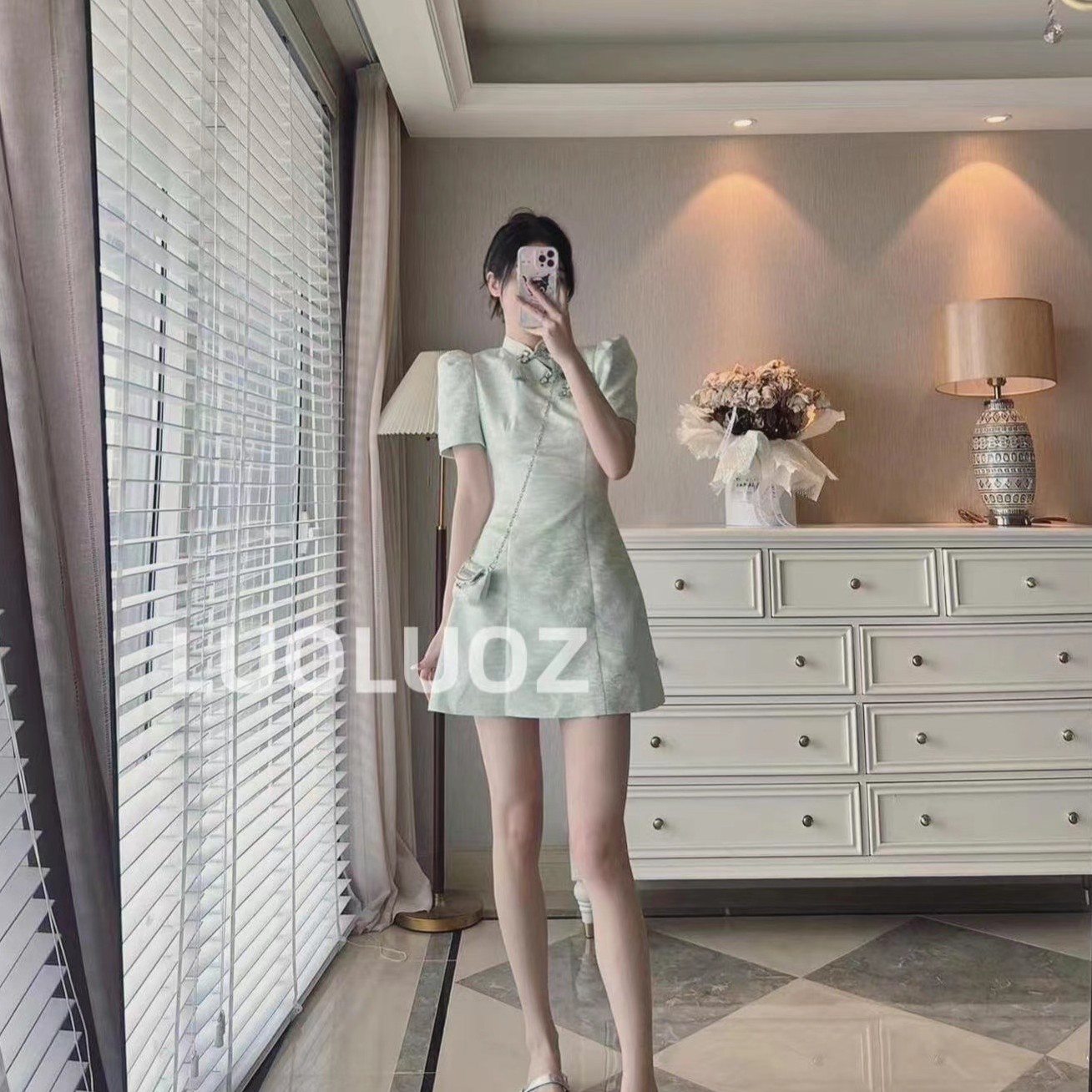 【现货】LUOLUOZ【长安如梦】中国风改良旗袍搭配包连衣裙H8371