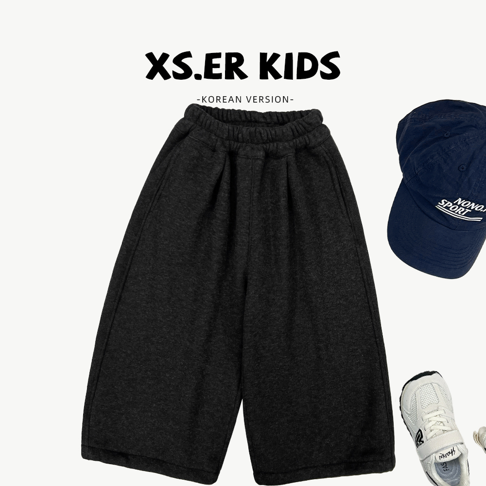 【小饭团】冬季男女童休闲宽松休闲裤百搭加绒加厚裤子HBB8257