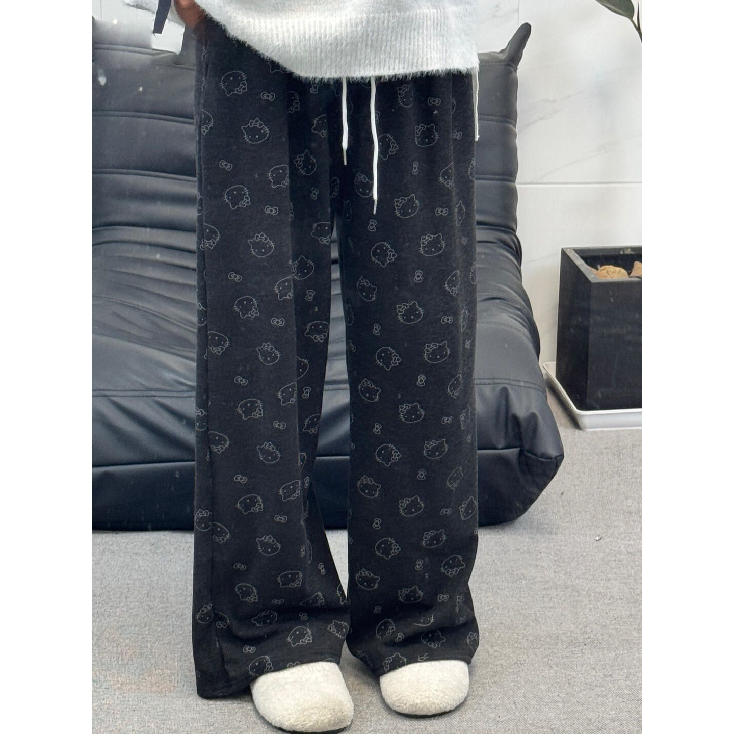 大码胖m300斤显瘦糯米裤女春夏季新款垂感高腰小个子休闲阔腿裤子
