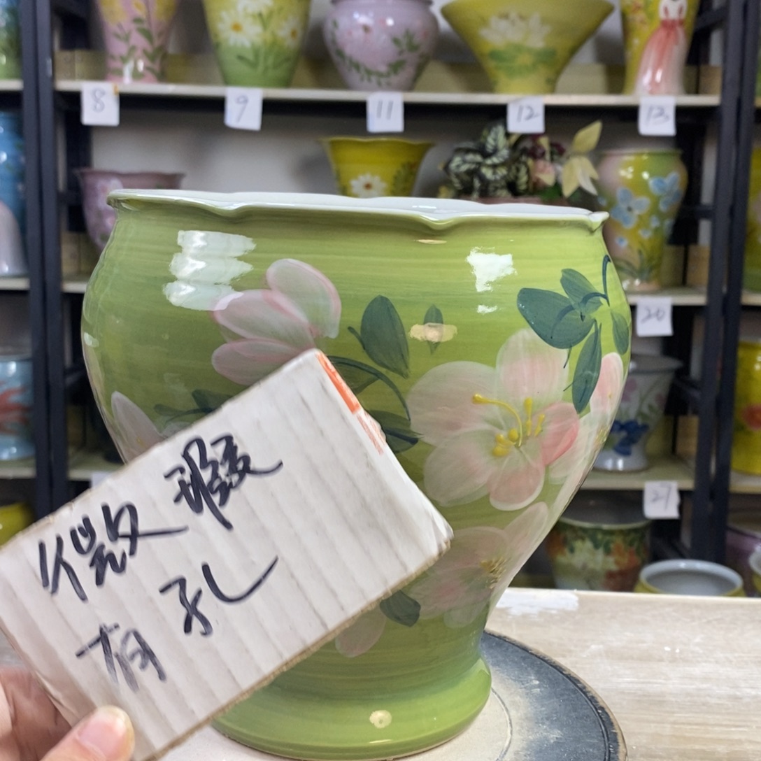 景德镇手工手绘陶瓷花盆