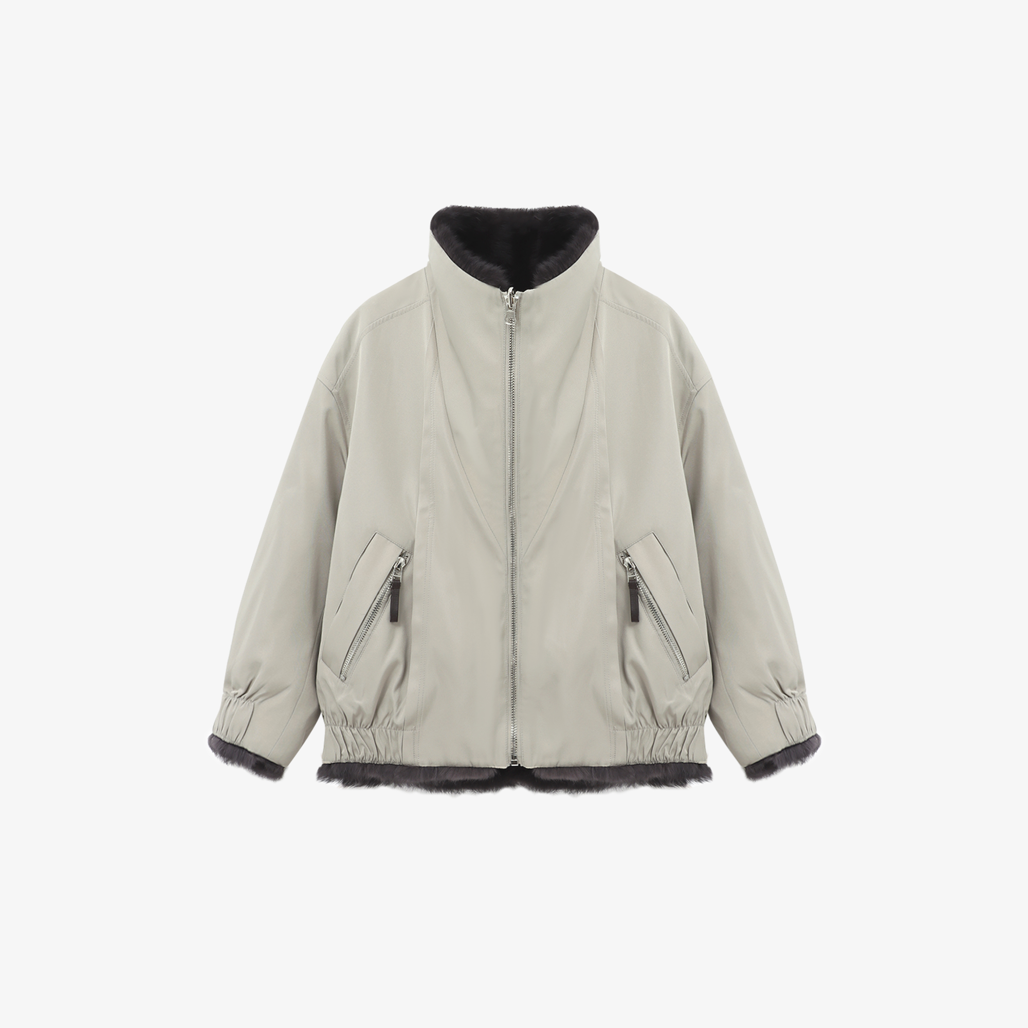 【两面穿】冬季皮草百搭两面可穿外套- JKK001384【阿邱时尚社】