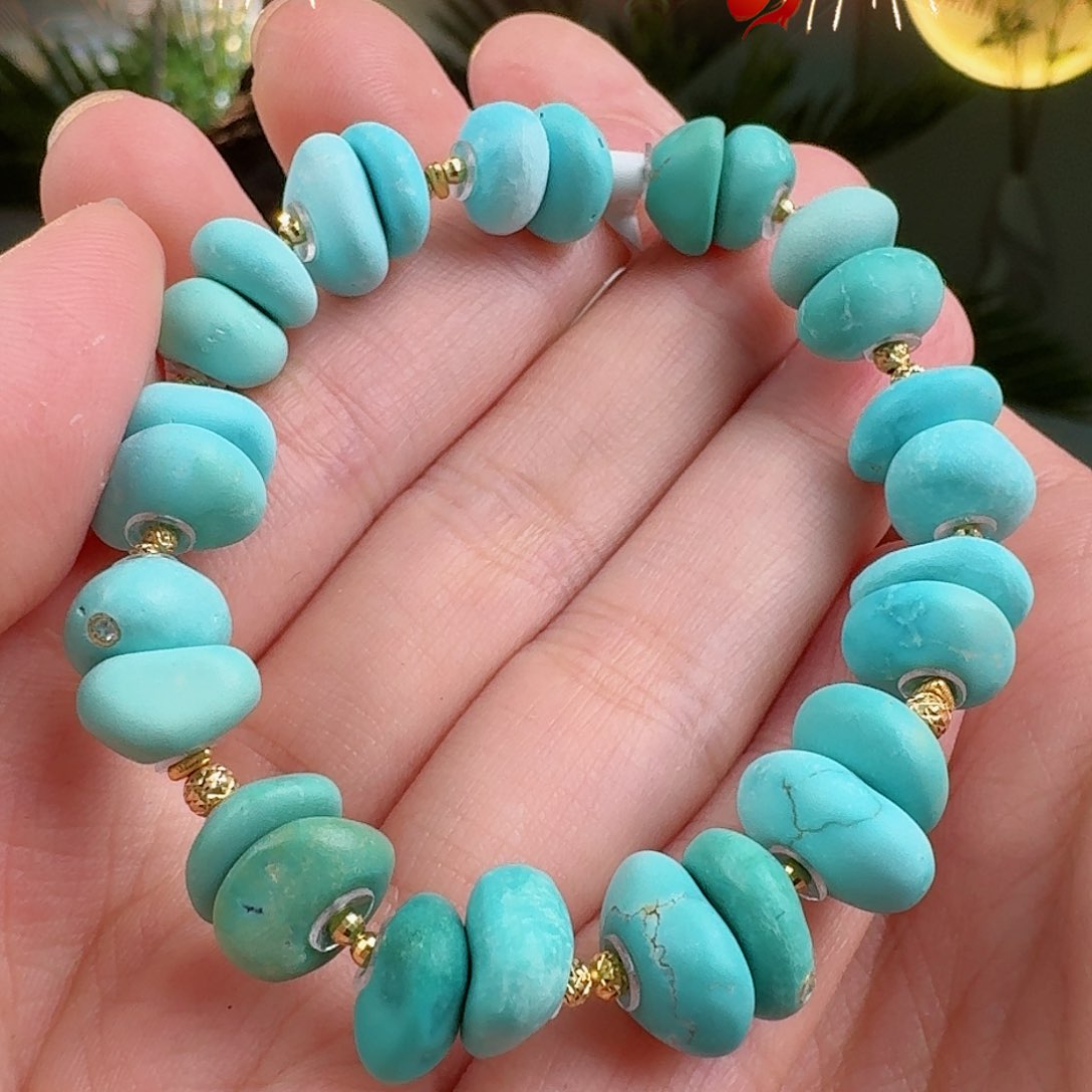 绿松石珠宝奇石18K金镶嵌