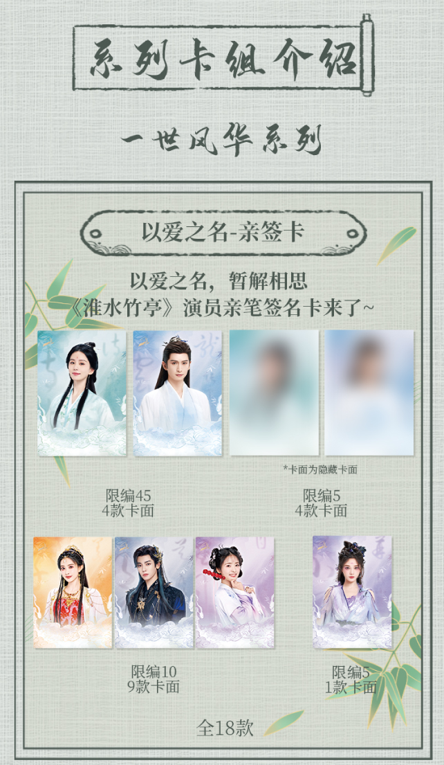 <端厚宝>Hitcard《淮水竹亭》官方影视收藏卡-盲盒随机卡面