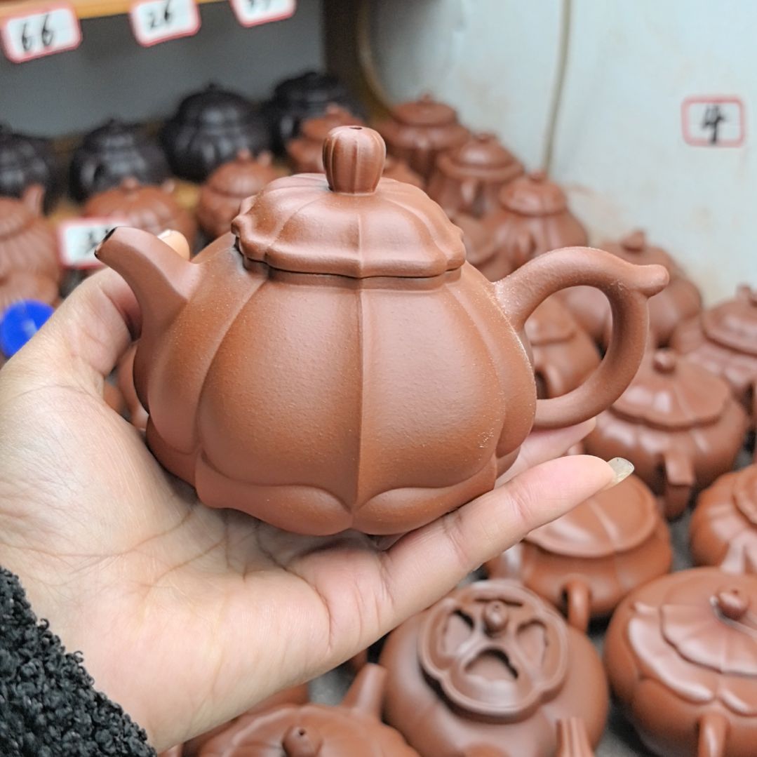 墨***儿茶壶紫砂朱泥筋纹宝林240cc