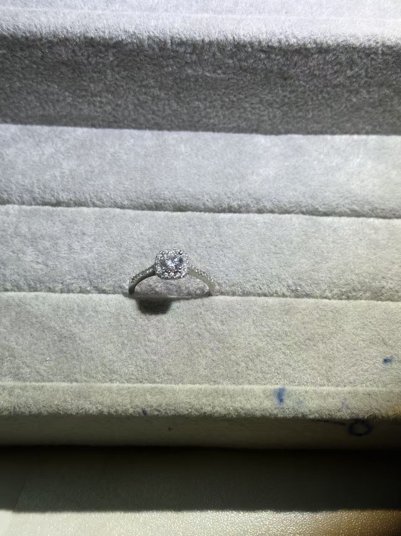  a39白色方包50分戒指9-20号创日韩精致简单