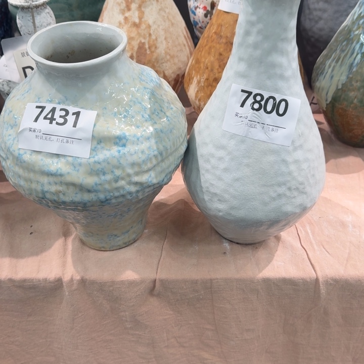y***月瓷片景德镇高温花器编码7431、7800默认无孔