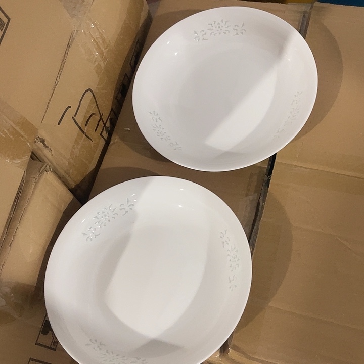 瓷片三面玲珑八英寸深盘两个，包邮