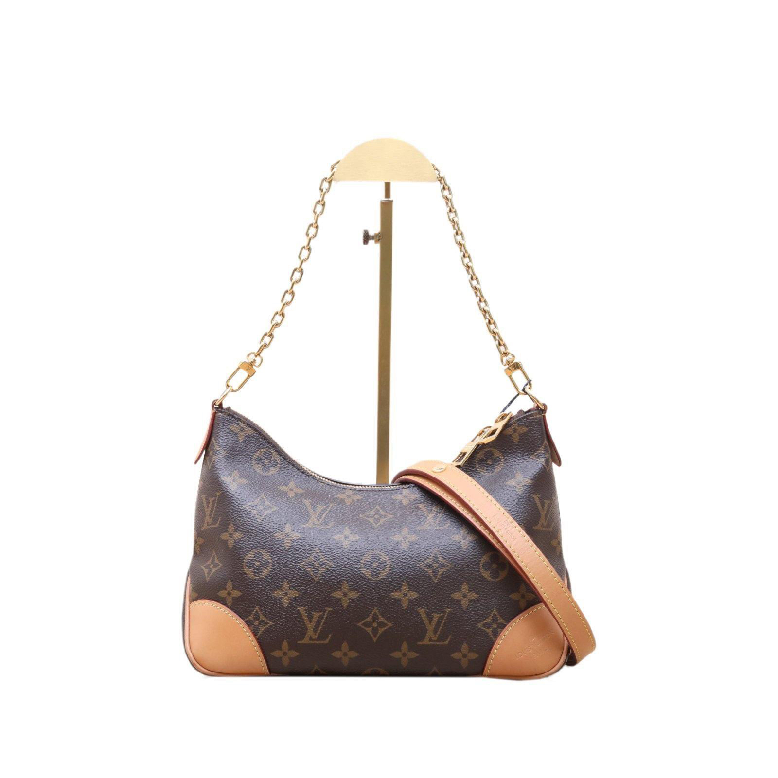 95新 LouisVuitton/路易威登 20B-07牛角包 可拆卸肩带 老花 PVC