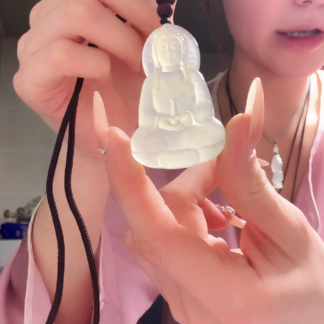 蛇纹石玉素衣观音未镶嵌