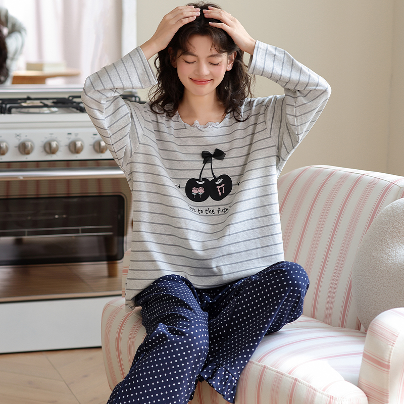 2025新款春秋冬少女睡衣纯棉长袖全棉卡通甜美可爱外穿家居服套装