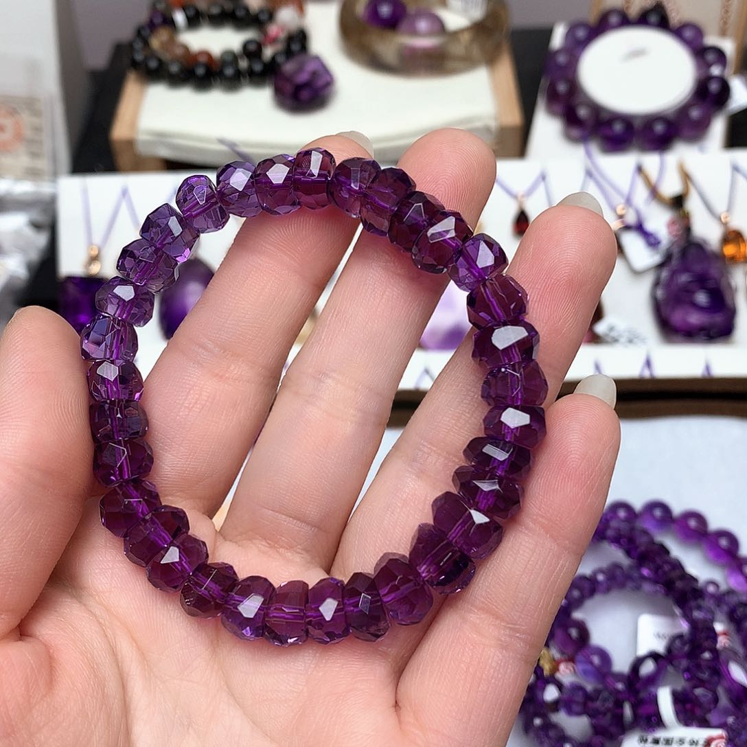 紫晶切面手串未镶嵌