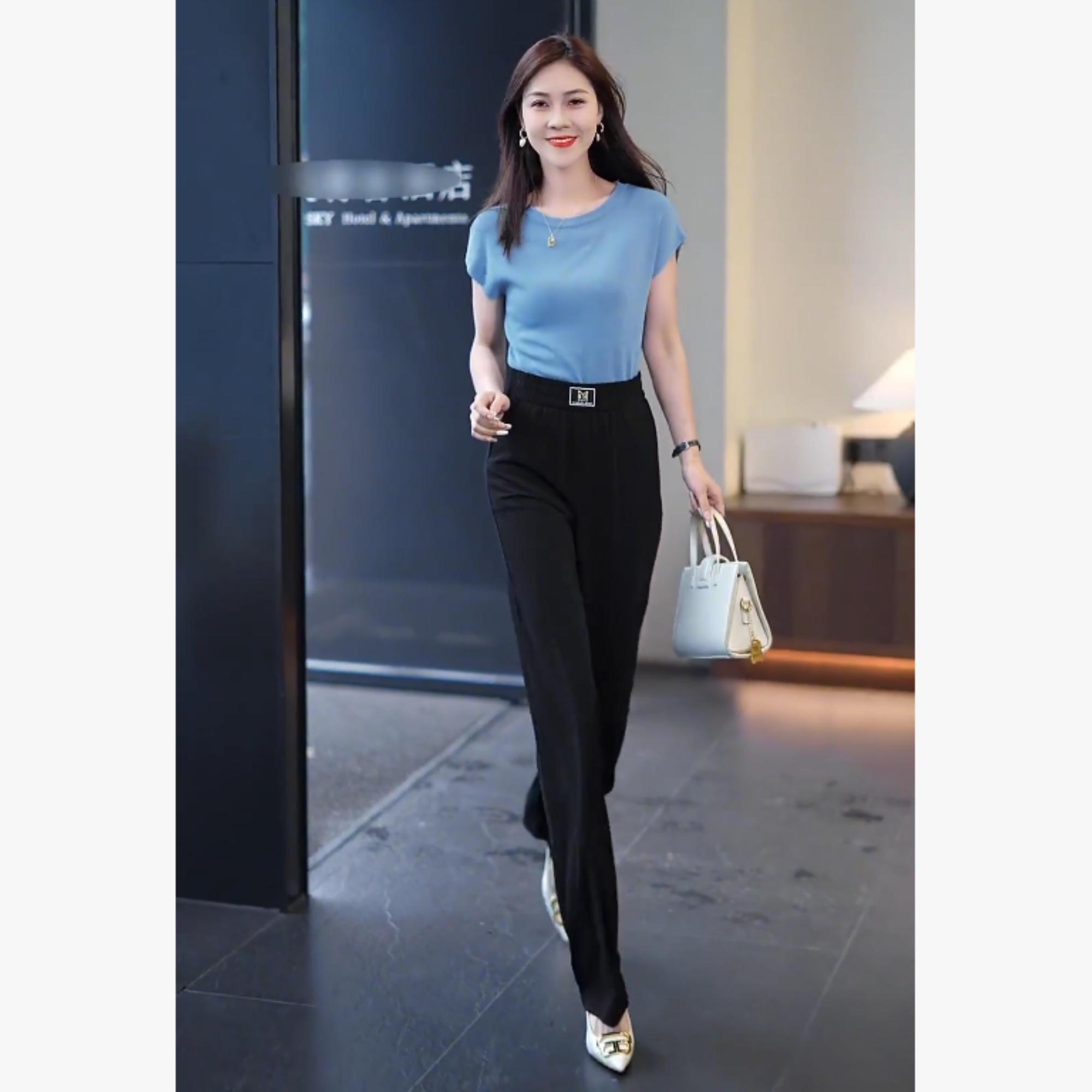 夏季薄款丝滑凉感休闲裤时尚百搭6-7