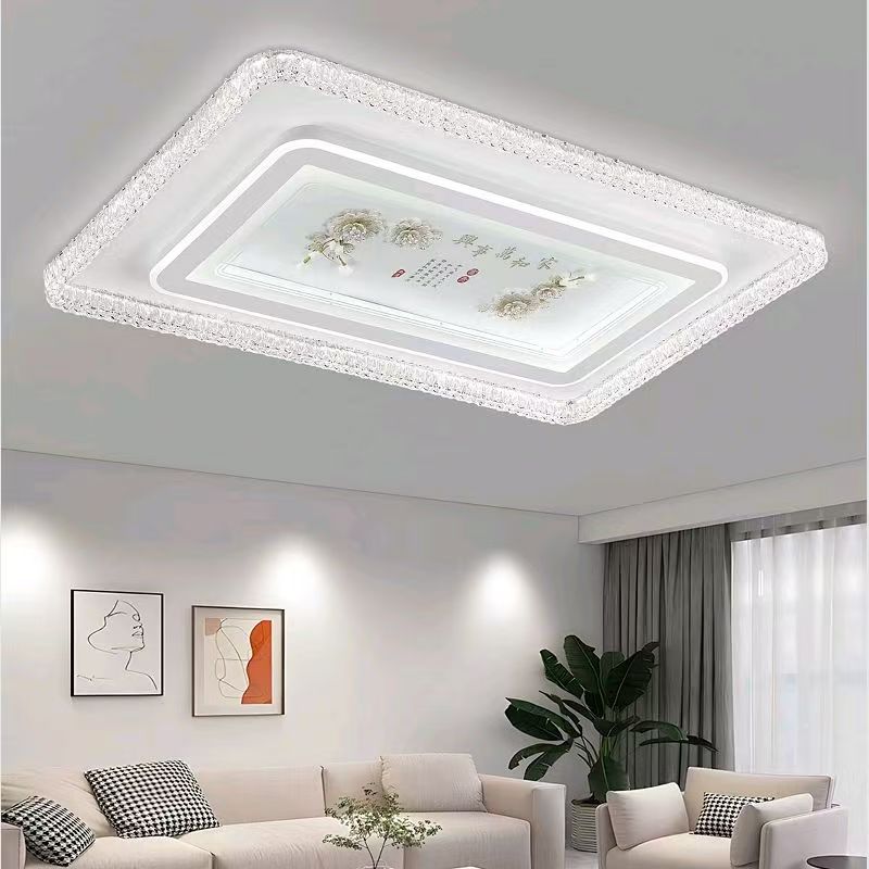 顾致照明客厅灯新款led吸顶灯新款钢化玻璃面客厅卧室全屋套餐
