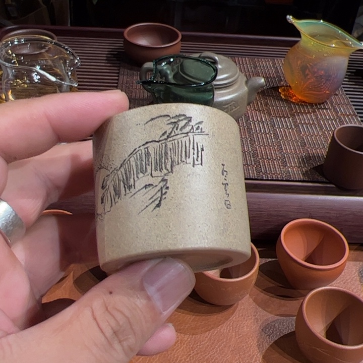 茶杯紫砂石丁紫砂杯！段泥！五十毫升