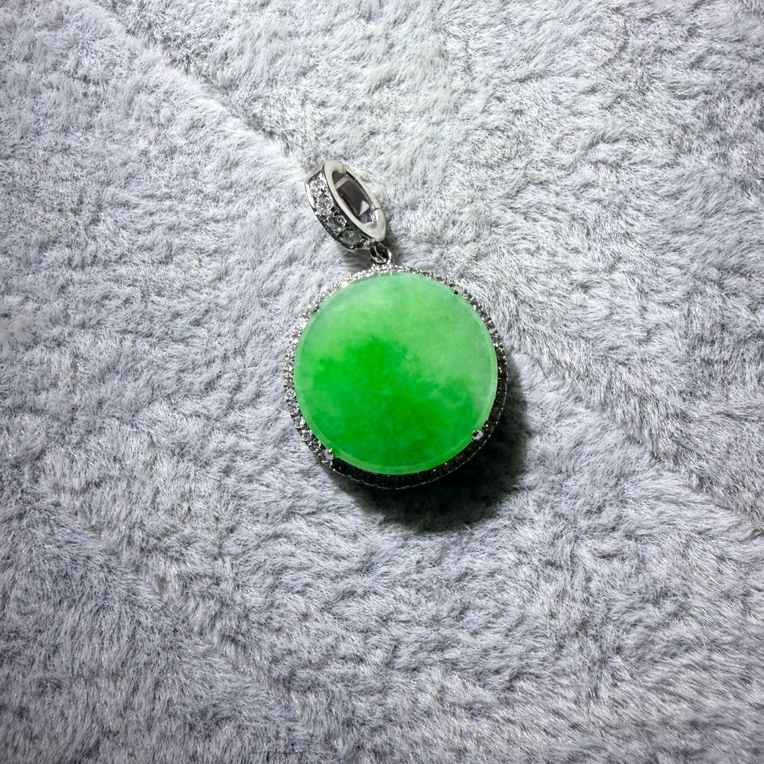 久鱼珠宝 18K金翡翠挂件9343