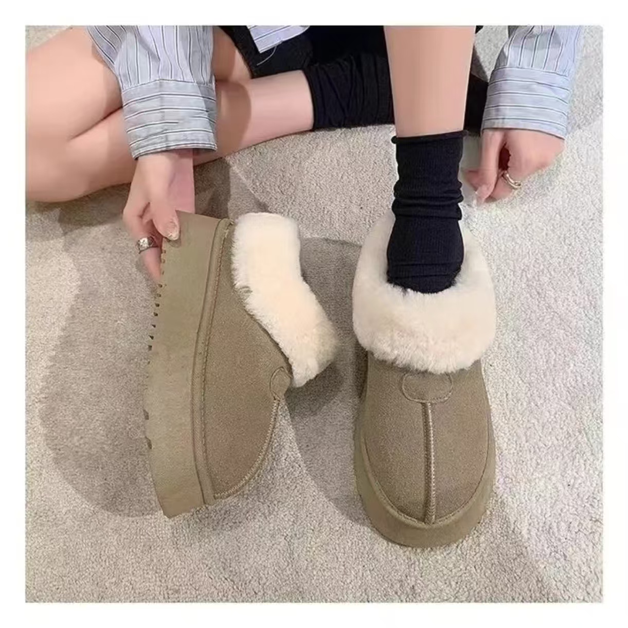 1602厚底雪地靴女冬季加绒毛毛鞋