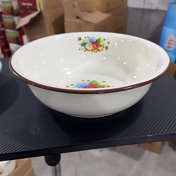 搪瓷30公分加厚醉芬芳珐琅搪瓷和面盆