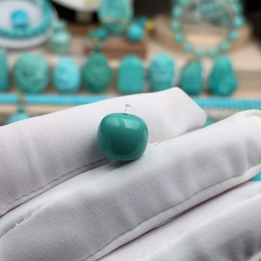 绿松石珠宝奇石未镶嵌11.5mm