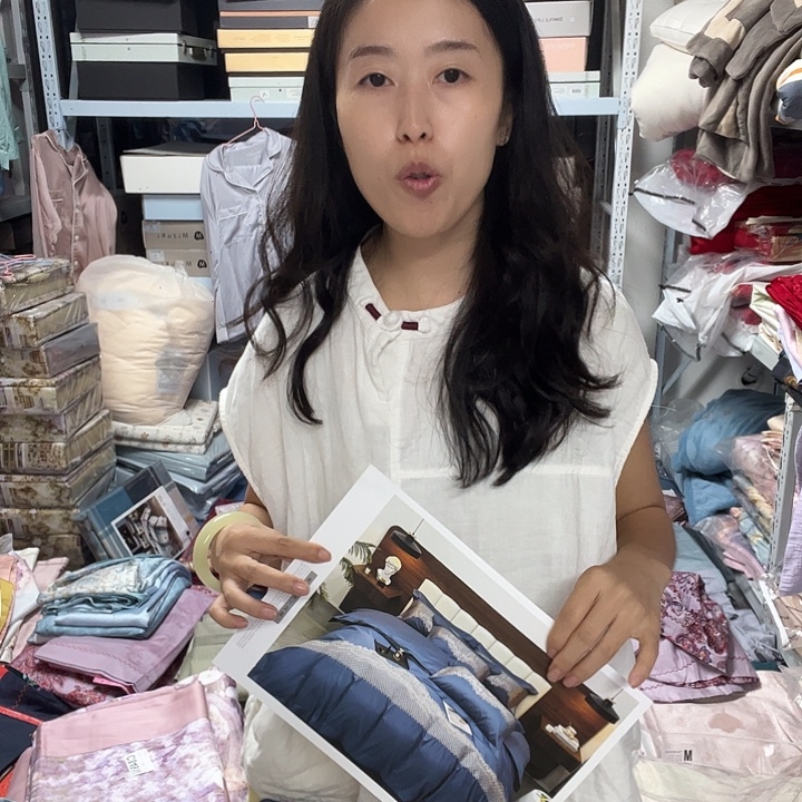 棉棉蓝色绣花标准四件套