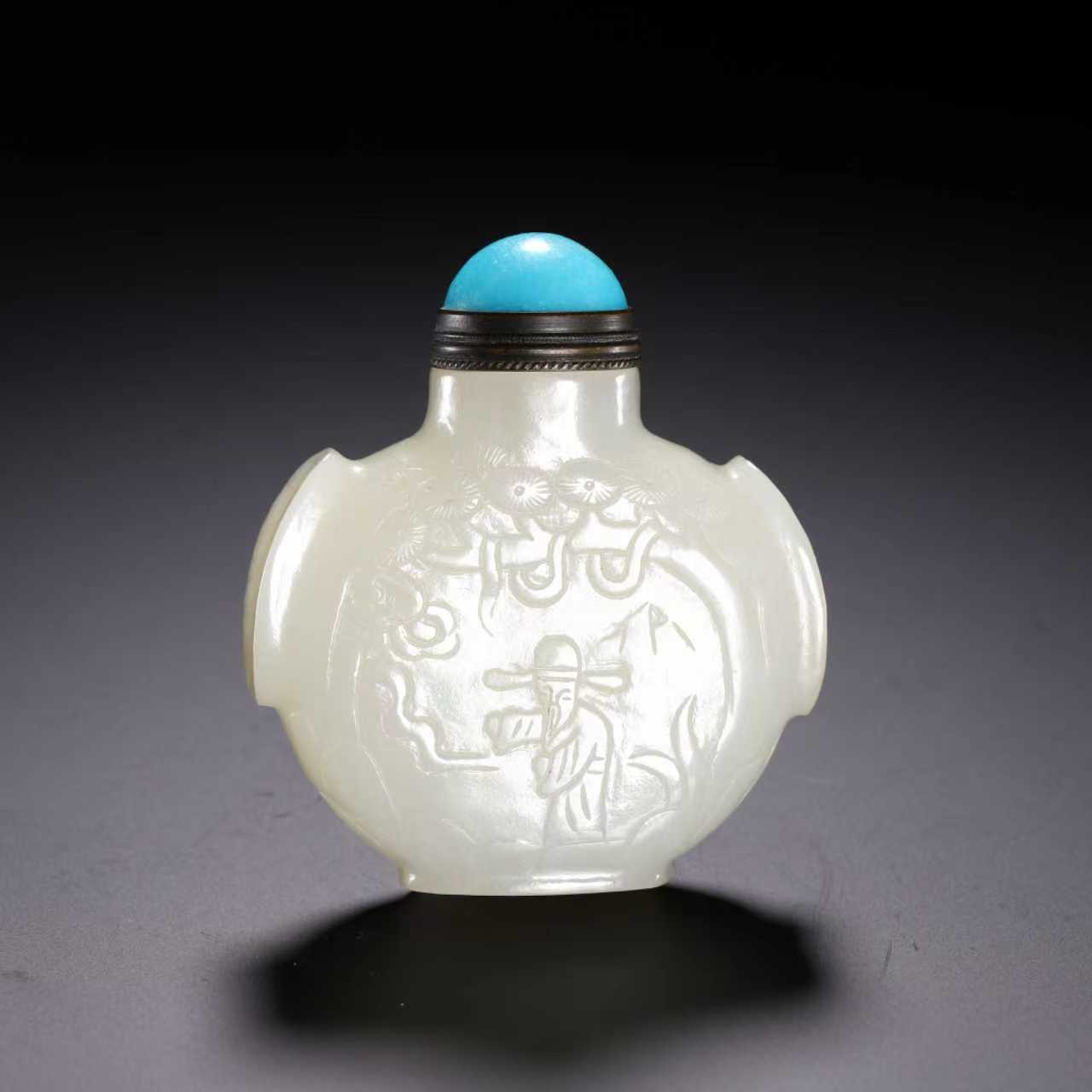 【程田文物】白玉人物故事鼻烟壶-250925X-51