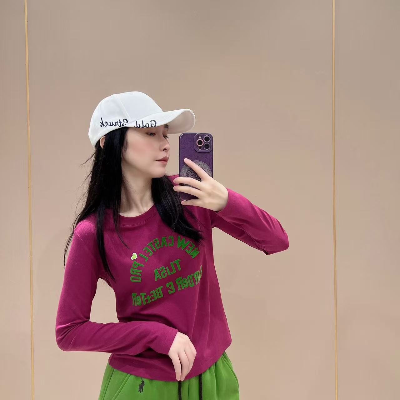 新款常规版型长袖打底511132显瘦洋气时尚百搭休闲体恤秋款