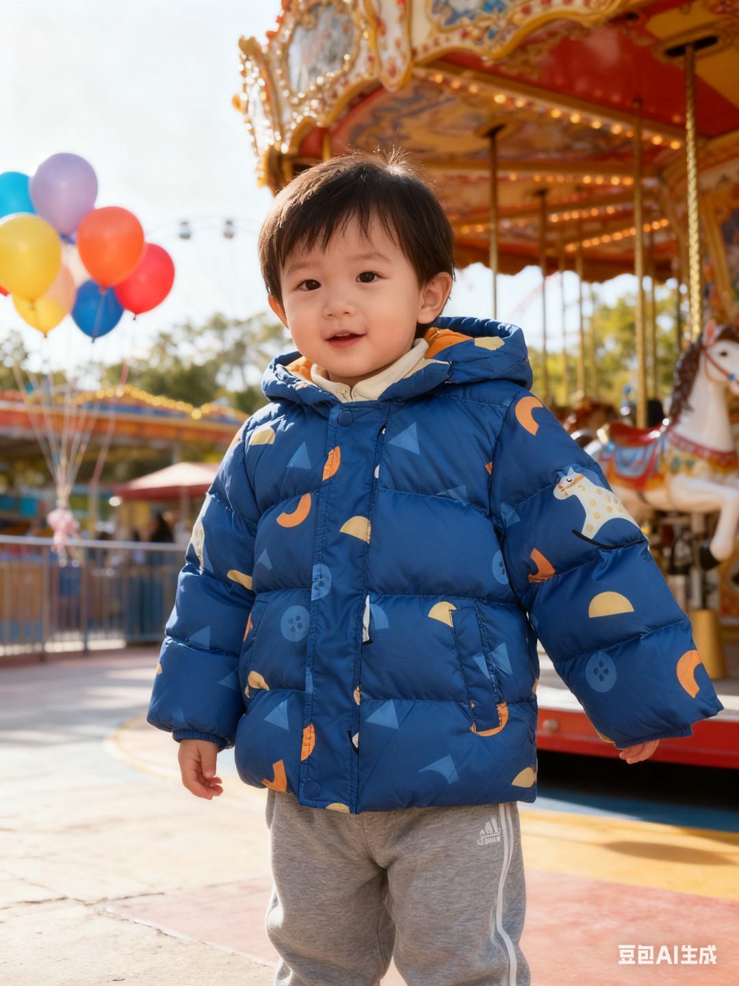 90白鸭绒冬季男童婴童加厚卡通动漫印花羽绒服