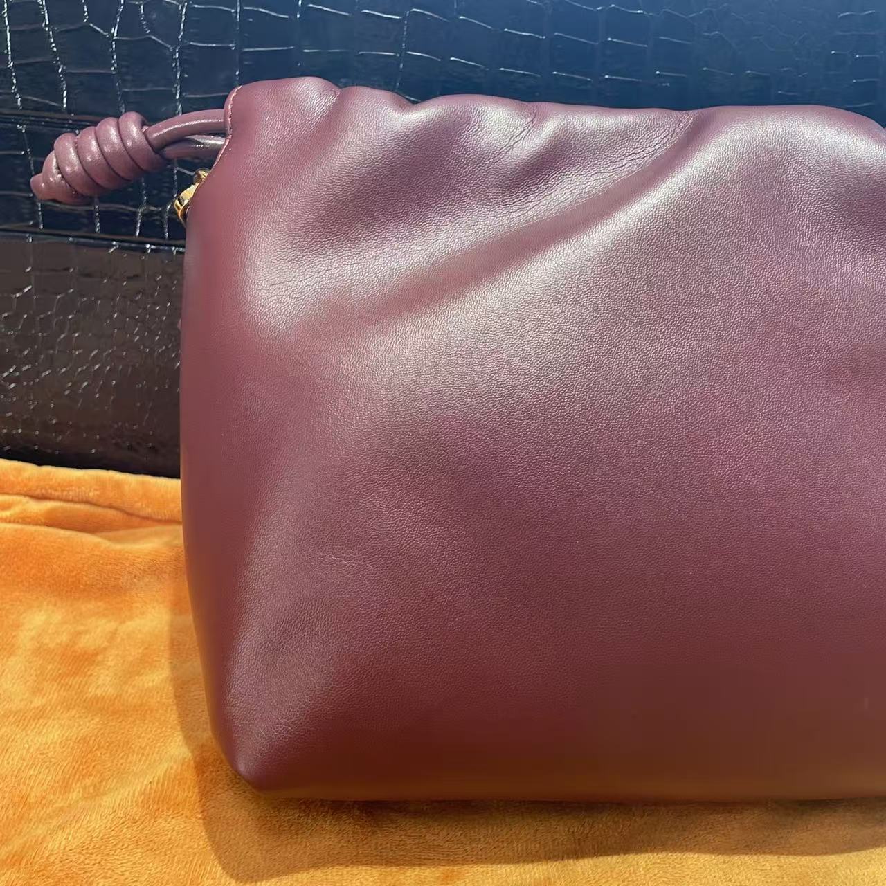 HIRMRIS手工真皮包29-550566  大福洛酒红