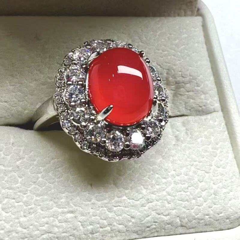 F32-天然  高端  大气   -时尚  红玉髓 戒指