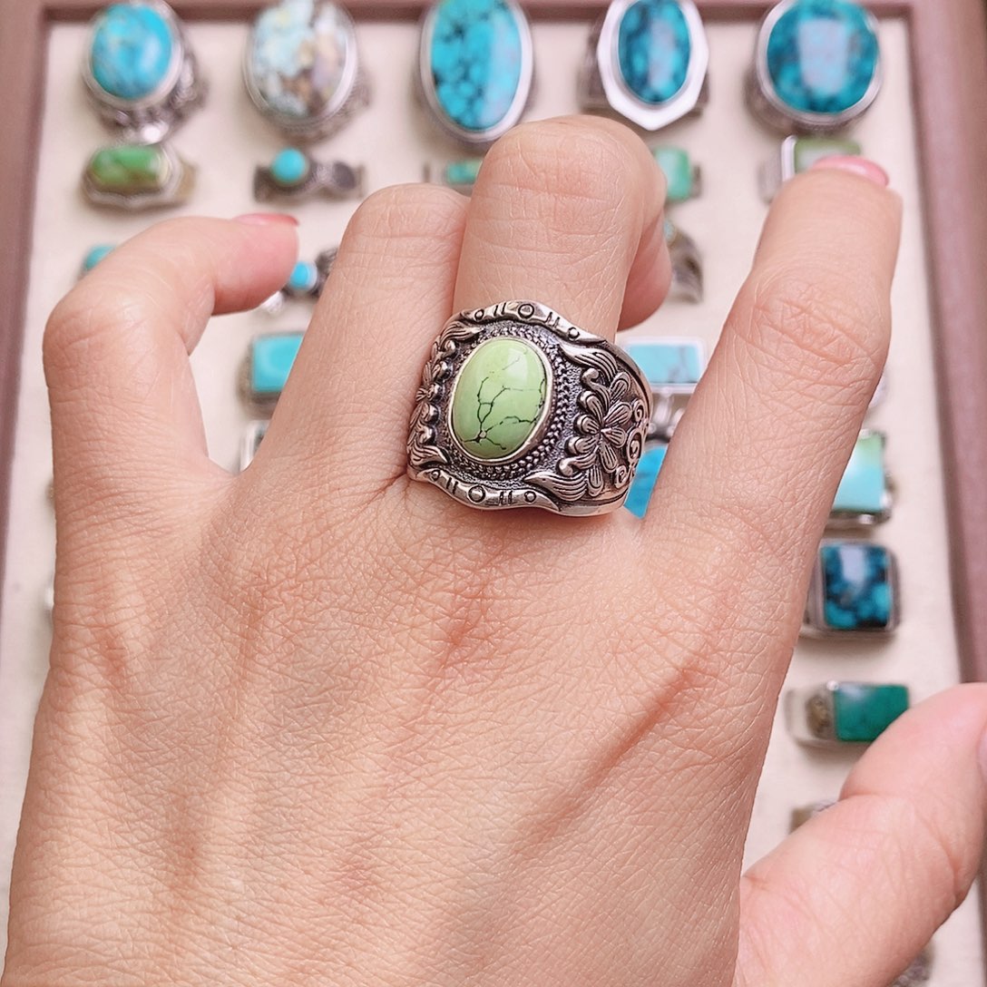 绿松石银S925镶嵌颈饰