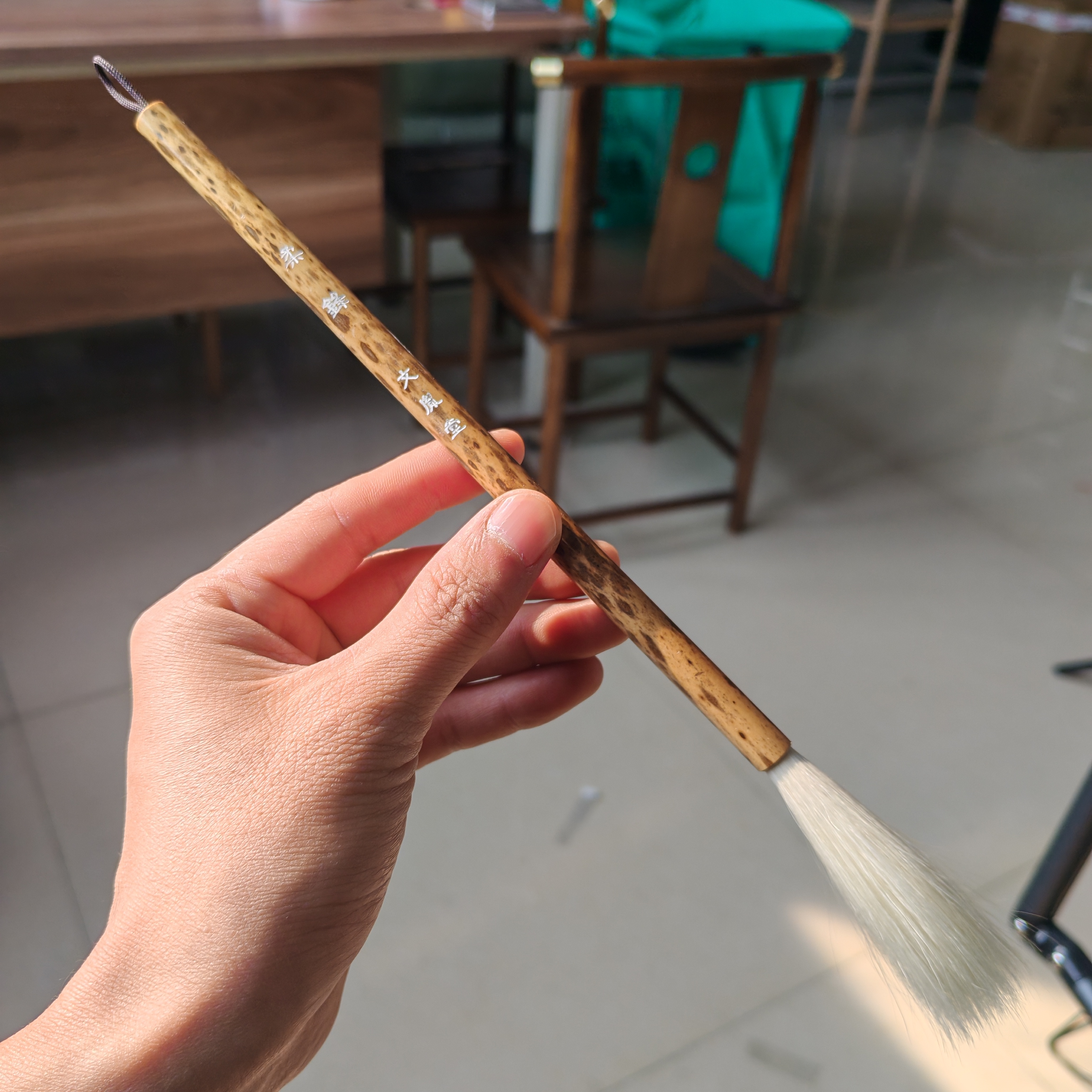 纯细嫩光峰羊毫《柔峰》长峰毛笔羊毫毛笔7.3出峰0.7口径梅鹿竹笔杆