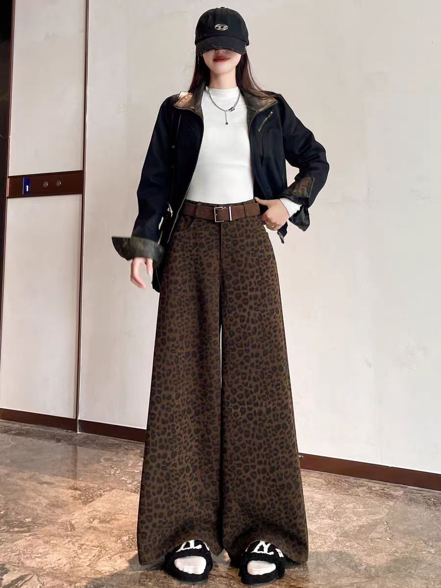 (按编码下单）冬款高腰垂感休闲裤拖地裤