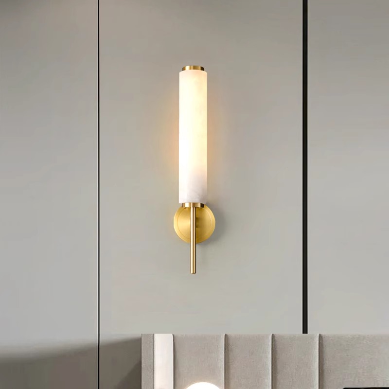 全铜云石壁灯客厅背景墙豪华墙壁灯餐厅卧室床头玄关高端简约壁灯