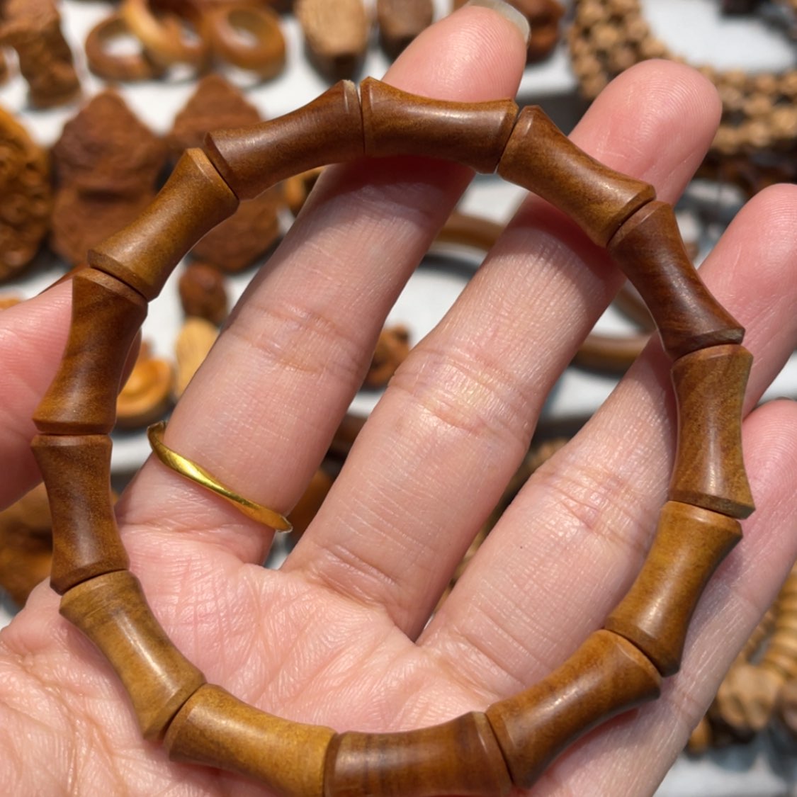 【闪购商品】檀香木手串/手链竹节珠子单圈奶甜