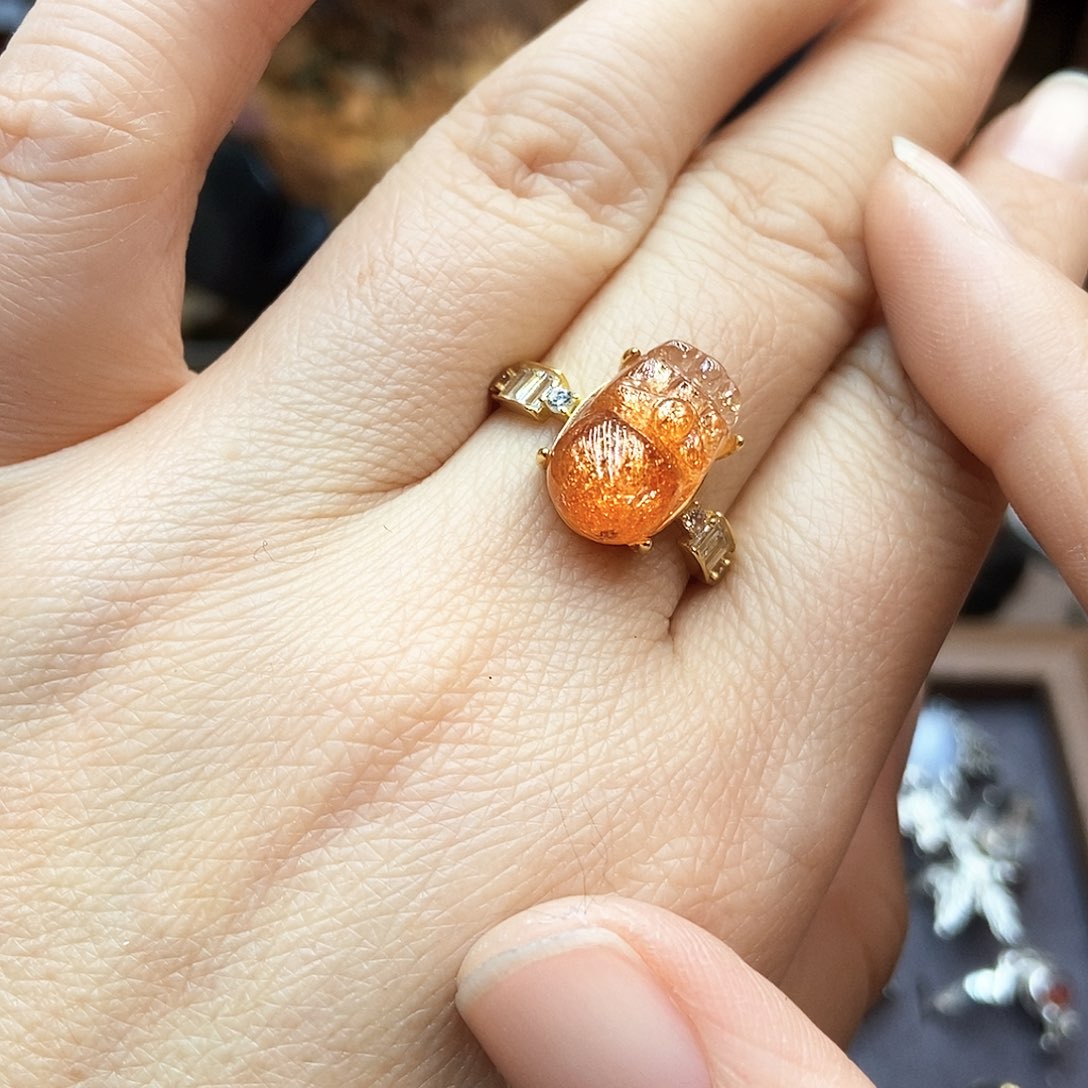 水晶戒指银S925镶嵌琪**窝