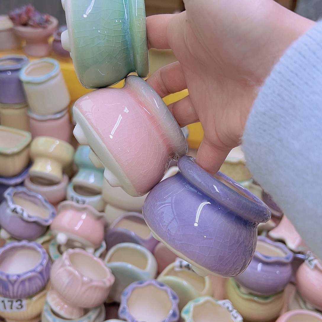 红陶陶瓷花盆当场满12包邮