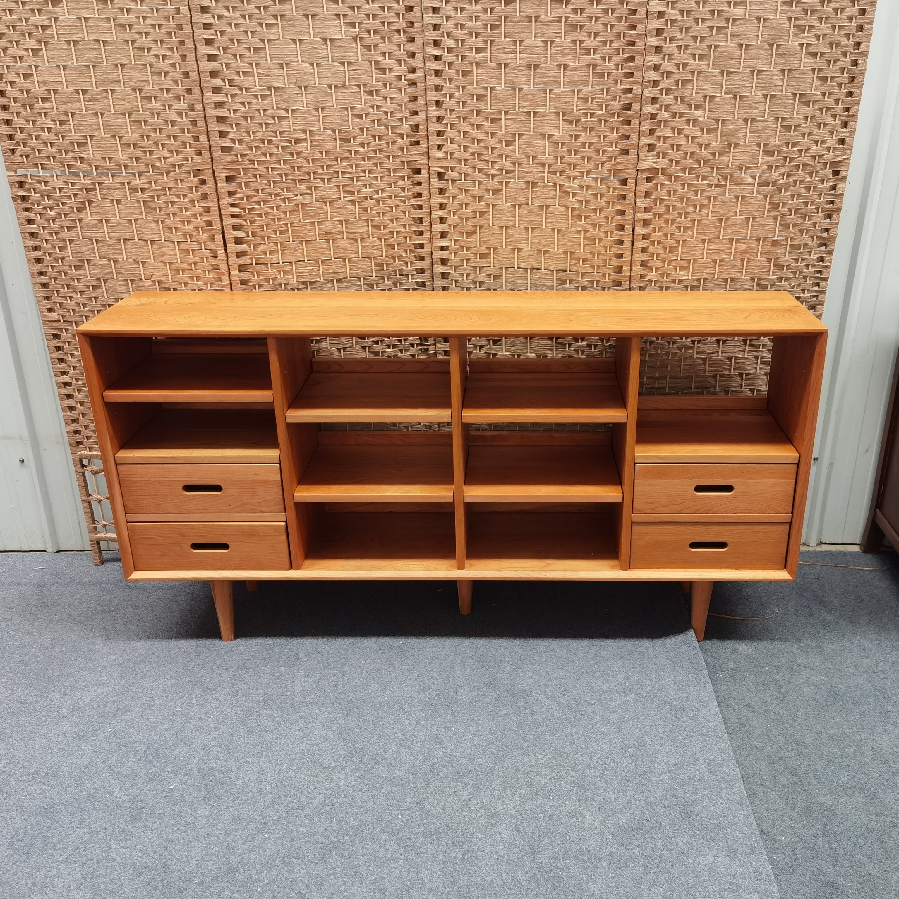 樱桃木多用柜多功能简约置物架杂志柜边柜落地矮柜子客厅家用书架