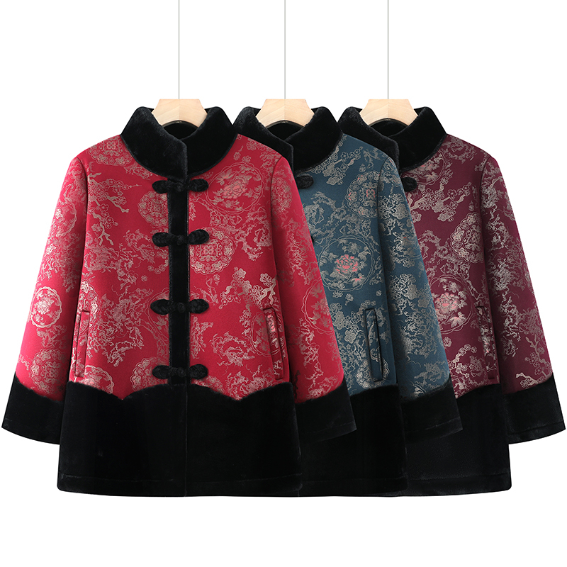 2025新款中老年人女装冬装加绒加厚大衣女棉衣妈妈装奶奶老太太