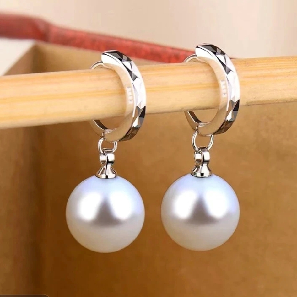 足银仿珍珠耳饰 足银贝珠耳环女气质韩国耳饰名媛防过敏耳钉耳坠