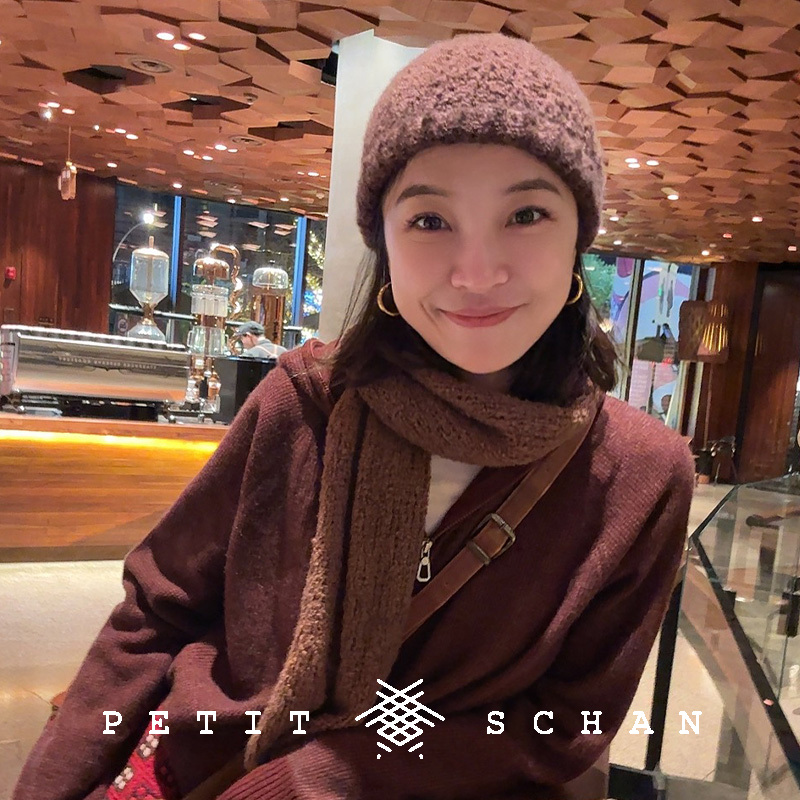Petit Schan小闪 乌梅酱 纯山羊绒宽松拉链针织开衫